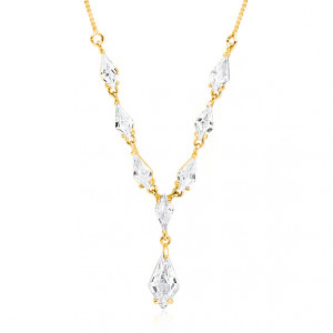 Colier mireasa din argint placat cu aur galben cu pietre DiAmanti Z1462N_G-DIA (Argint 925‰ 5,5 g.)